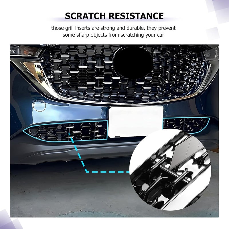 LUWU Front Grill Mesh Compatible With 2022 2023 2024 2025 Mazda CX-5 Front Mesh Grill Inserts Trims Front Mesh Grille Cover Guard for 2024 2025 Mazda CX5 Car Exterior Accessories ABS Material, 2PCS - Image 5